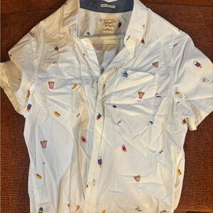 Original Penguin White Shirt with Colorful Snack Print